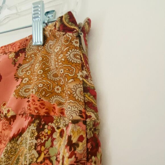 SUNNY LEIGH 100% Silk Chiffon Flared Skirt Lined Multicolor Sz 12 - Picture 4 of 10